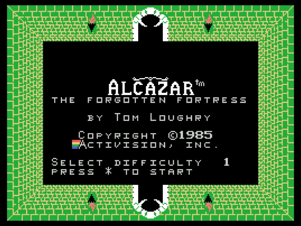 Title Screen of Alcazar: The Forgotten Fortress for Colecovision